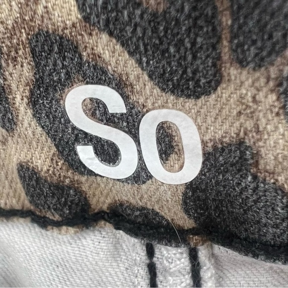 So Brown Tan Cheetah Print High Rise Jean Cut Off Shortie Shorts Size 5 Women’s - Picture 2 of 6